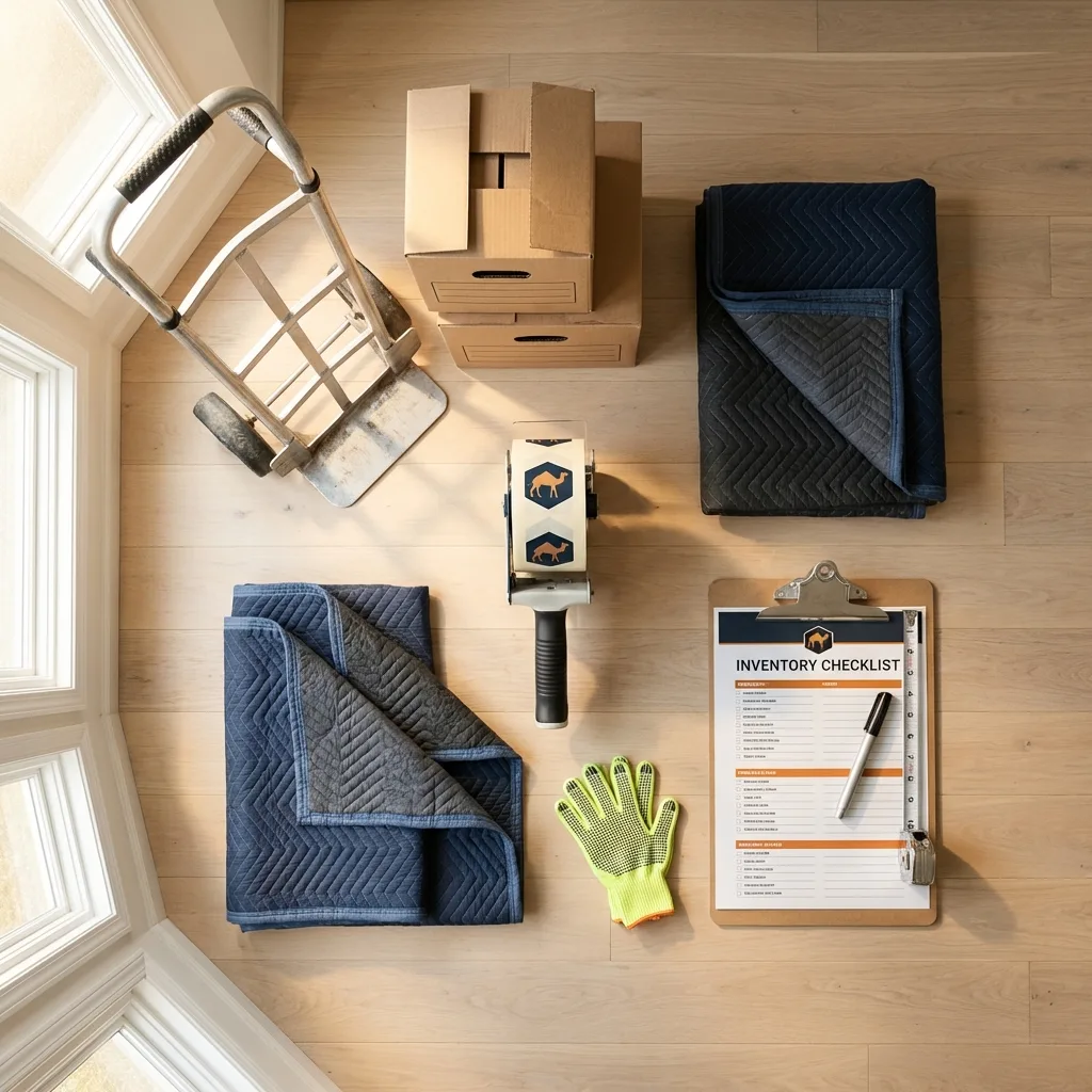 Professional moving supplies and packing materials layout for Ivanhoe residential relocations